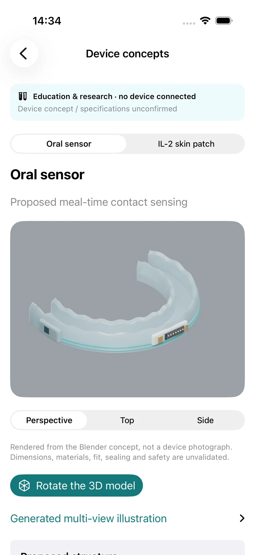 FoMD · Oral sensor concept