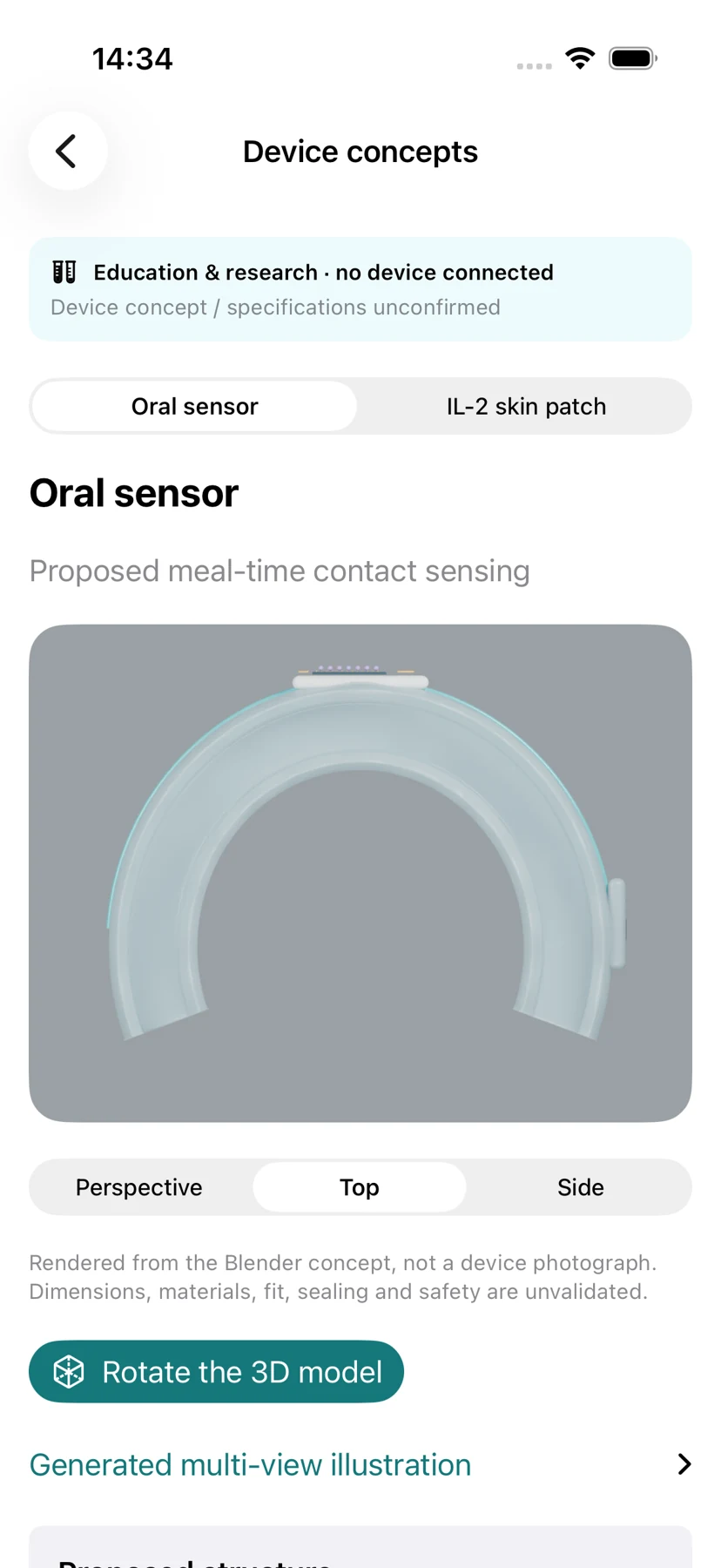 FoMD · Oral sensor top view