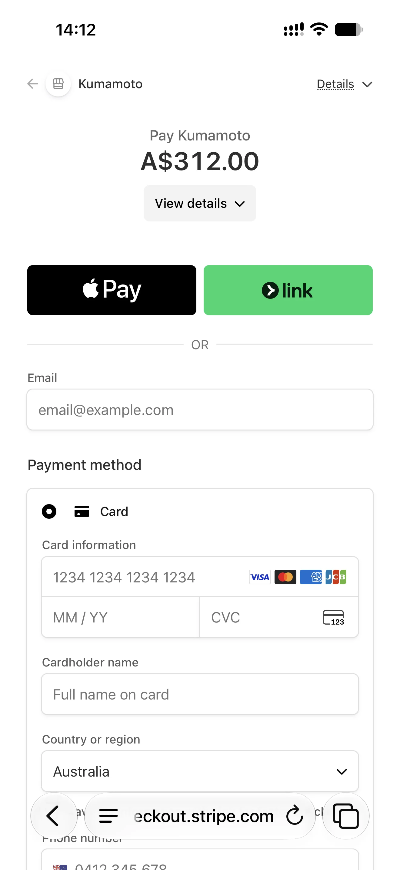 totio Ticket Booking · Stripe Checkout
