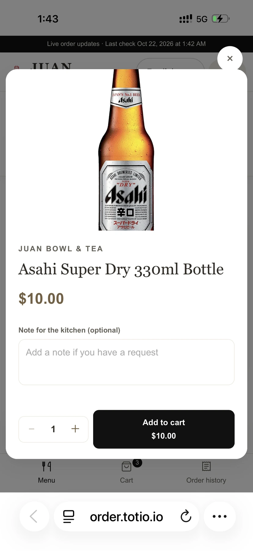 POS System · QR Ordering app screen